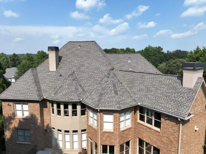 Residential roof replacement with new shingles