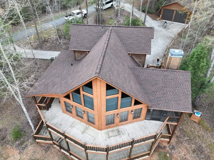 Close-up of professional roofing installation