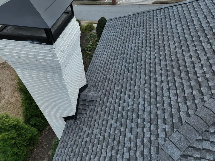 Chimney counter flashing on new shingle roof