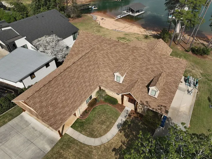 Shakewood architectural shingle roof from above