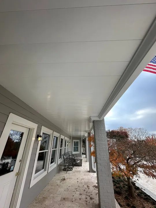 Porch ceiling underdecking installation