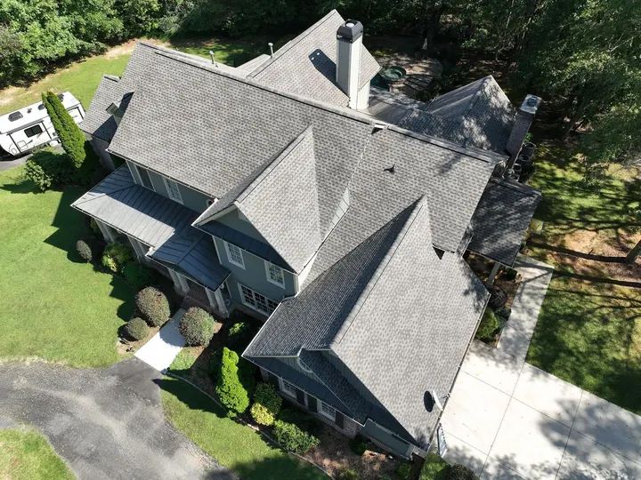 Weathered Wood shingle roof on two-story home