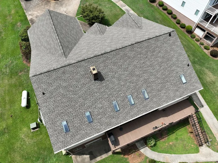 Weathered Wood roof with VELUX skylights