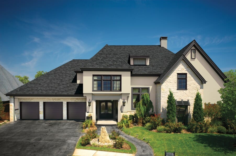 GAF Camelot 2 Lifetime shingles in Charcoal on a residential home
