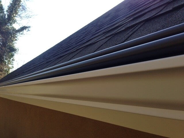 Dark bronze GutterMate installation