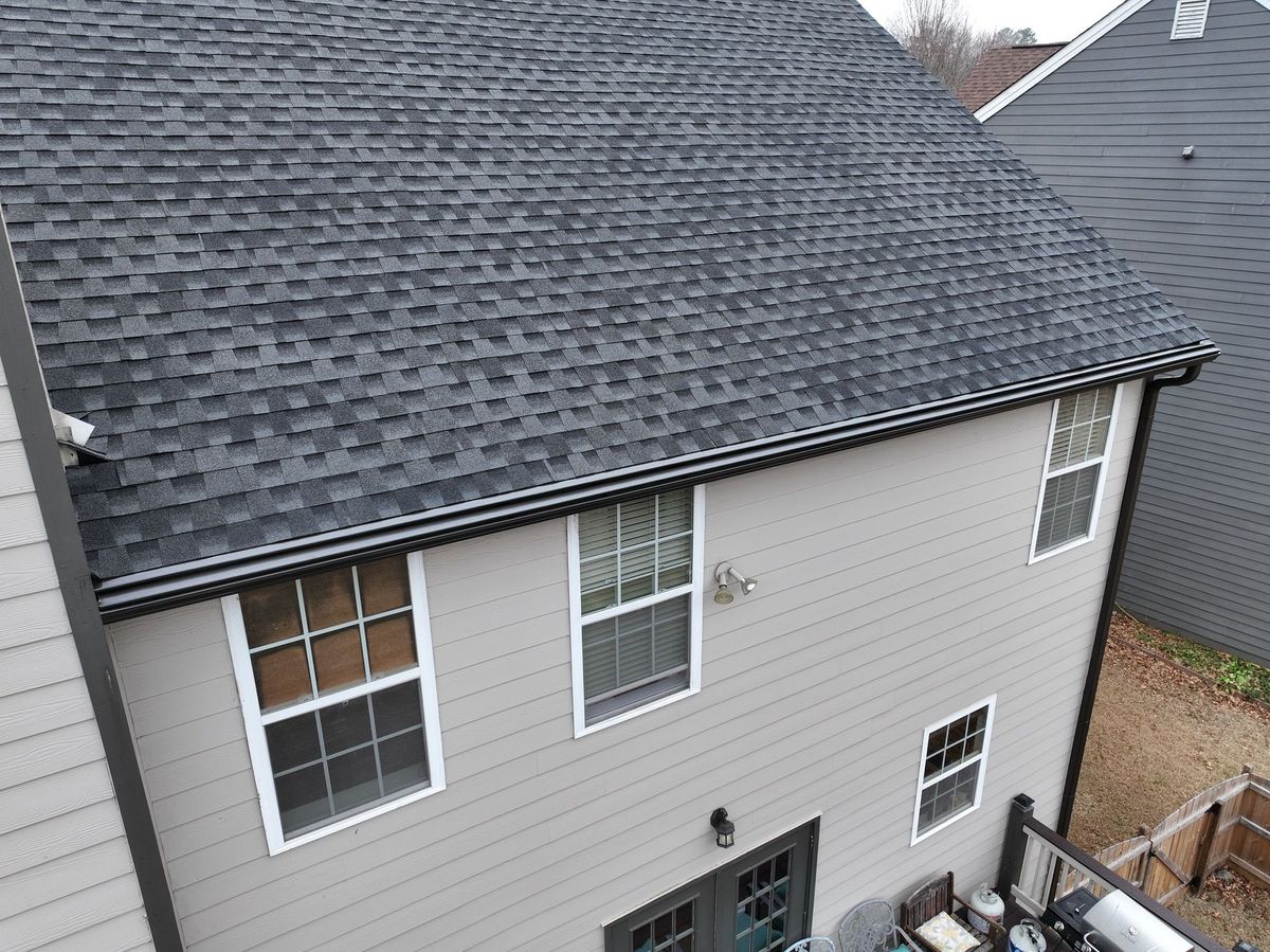 GutterMate installed along a long gutter run on a Hopewell project