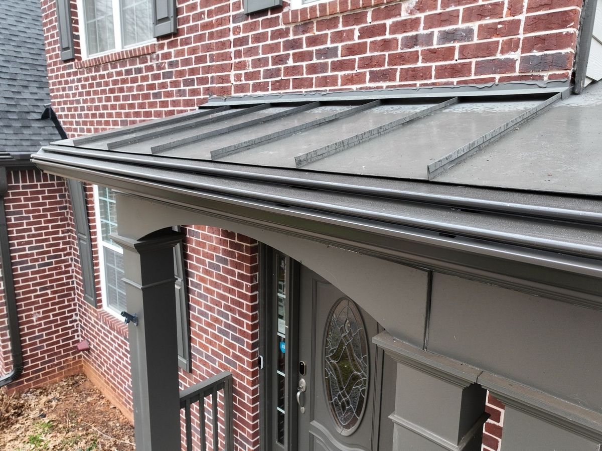 GutterMate surrounding a porch roof