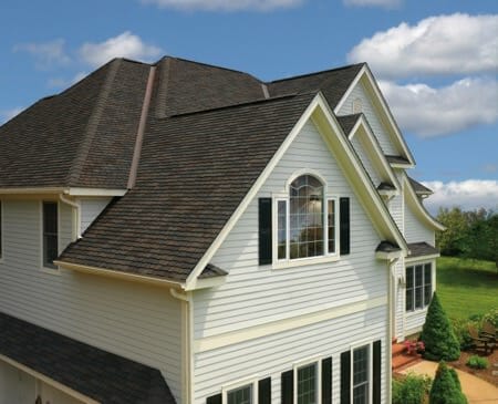 GAF Hip and Ridge Cap Shingles installed on a roofline