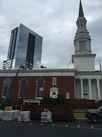 Wieuca Baptist Church commercial roofing project by Hopewell Roofing